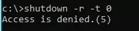shutdown command - access is denied 5