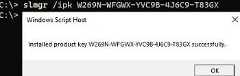 slmgr /ipk: install gvlk key