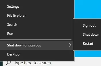 allow restart and shut down windows for non-admin in start menu