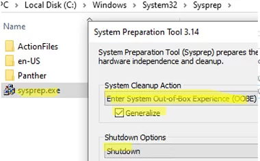 Sysprep: prepare image for deployment