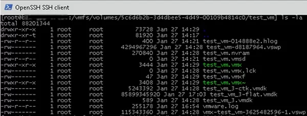 vmware vm file on vmfs datastore