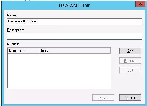 wmi filter on ip subnets