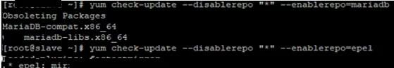 yum check-update with disablerepo and enablerepo